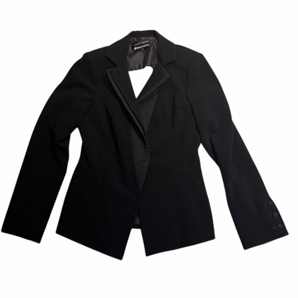 Nanette Lepore Bergdorf Goodman Black Open Back Blazer 10